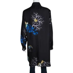 Versace Black Snail Print Long Sleeve Button Front Shirt L For Women -Versace Official Website luxury women versace used clothes p114118 0003