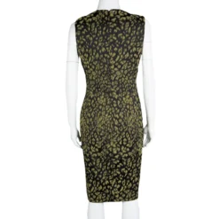 Versace Collection Black Animal Print Belted Sleeveless Dress L For Women -Versace Official Website luxury women versace used clothes p115738 003