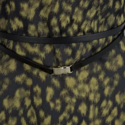 Versace Collection Black Animal Print Belted Sleeveless Dress L For Women -Versace Official Website luxury women versace used clothes p115738 004