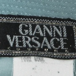Gianni Versace Powder Blue Wool Cap Sleeve Top M For Women -Versace Official Website luxury women versace used clothes p120798 0005