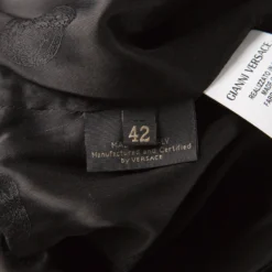 Versace Black And Blue Medusa Print Pinstriped Sleeveless Dress M For Women -Versace Official Website luxury women versace used clothes p127102 0006