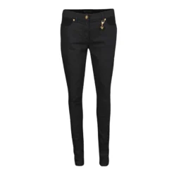 Versace Black Denim Knit Paneled Skinny Jeans M For Women
