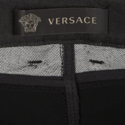 Versace Black Denim Knit Paneled Skinny Jeans M For Women -Versace Official Website luxury women versace used clothes p129554 005