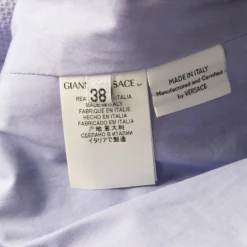 Versace Lilac Textured Cotton Fitted Sleeveless Dress S For Women -Versace Official Website luxury women versace used clothes p129713 0006