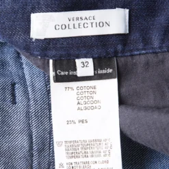 Versace Collection Indigo Dark Wash Denim Straight Fit Jeans M For Women -Versace Official Website luxury women versace used clothes p132136 0005