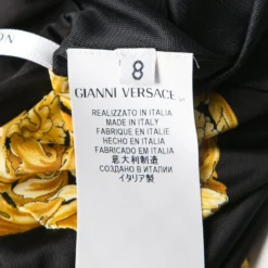 Versace Collection Black And Gold Cat Print Sleeveless Draped Dress M For Women -Versace Official Website luxury women versace used clothes p133604 0006
