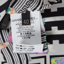 Versace Monochrome Floral Printed Silk Belted Shirt Dress S For Women -Versace Official Website luxury women versace used clothes p141989 0006