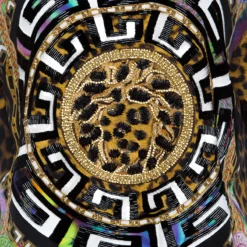 Versace Leopard Printed Silk Embellished Logo Detail Top M For Women -Versace Official Website luxury women versace used clothes p143554 0004