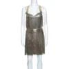 Gianni Versace Couture Vintage Oroton Gold Metal Mesh Bodysuit And Skirt Set M For Women