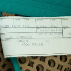 Gianni Versace Vintage Beige Cutout Leather Contrast Trim Belted Coat M For Women -Versace Official Website luxury women versace used clothes p143799 0006