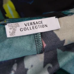 Versace Collection Multicolor Printed Cape Style Halter Top L For Women -Versace Official Website luxury women versace used clothes p150975 005