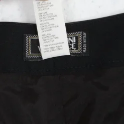 Versace Black Leather Trim Skirt S For Women -Versace Official Website luxury women versace used clothes p15285 009