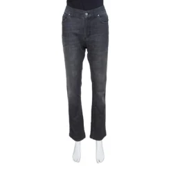 Versace Collection Grey Faded Effect Denim Trend Fit Jeans L For Women