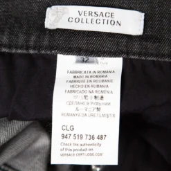 Versace Collection Grey Faded Effect Denim Trend Fit Jeans L For Women -Versace Official Website luxury women versace used clothes p152873 0005