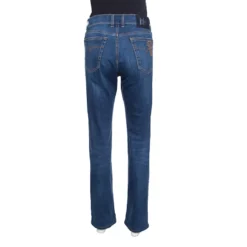 Versace Collection Indigo Faded Effect Denim Trend Fit Jeans L For Women -Versace Official Website luxury women versace used clothes p152881 0003