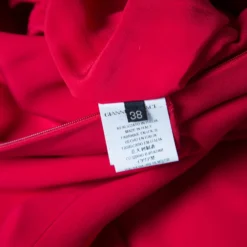 Versace Red Asymmetric Draped Hem Choker Neck Sheath Dress S For Women -Versace Official Website luxury women versace used clothes p156176 0006 scaled