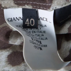 Versace Leopard And Baroque Printed Silk Shoulder Rivet Detail Top S For Women -Versace Official Website luxury women versace used clothes p156559 0007