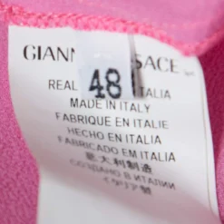 Versace Collection Pink Sheer Silk Smocked Off Shoulder Long Sleeve Blouse L For Women -Versace Official Website luxury women versace used clothes p156718 0006