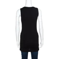 Versace Collection Black Medusa Icon Embellished Tank Top S For Women -Versace Official Website luxury women versace used clothes p157379 0003