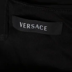 Versace Black Ruched Metal Ring Detail Sleeveless Bodycon Dress M For Women -Versace Official Website luxury women versace used clothes p157400 0005