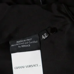 Versace Black Ruched Metal Ring Detail Sleeveless Bodycon Dress M For Women -Versace Official Website luxury women versace used clothes p157400 0006