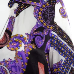 Versace Collection Multicolor Sun And Crystals Motif Printed Silk Blouse M For Women -Versace Official Website luxury women versace used clothes p159486 0004