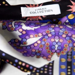 Versace Collection Multicolor Sun And Crystals Motif Printed Silk Blouse M For Women -Versace Official Website luxury women versace used clothes p159486 0005