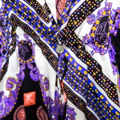Versace Collection Multicolor Sun And Crystals Motif Printed Silk Kaftan Tunic M For Women -Versace Official Website luxury women versace used clothes p161224 0004