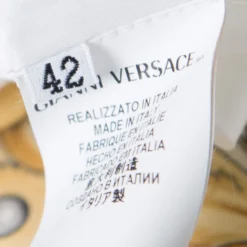 Versace Collection Cream Printed Pencil Midi Skirt M For Women -Versace Official Website luxury women versace used clothes p165929 005