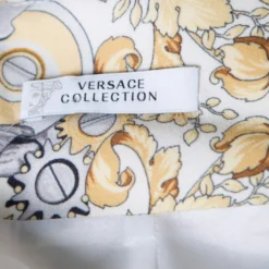 Versace Collection Cream Printed Pencil Midi Skirt M For Women -Versace Official Website luxury women versace used clothes p165929 006