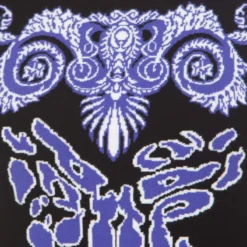 Versace Collection Black And Purple Jacquard Knit Fitted Cap Sleeve Dress M For Women -Versace Official Website luxury women versace used clothes p170300 006