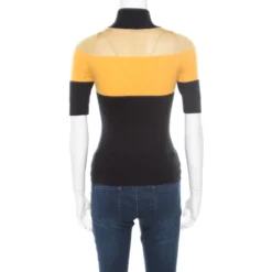 Versace Collection Multicolor Lurex Detail Short Sleeve Sweater S For Women -Versace Official Website luxury women versace used clothes p176315 001