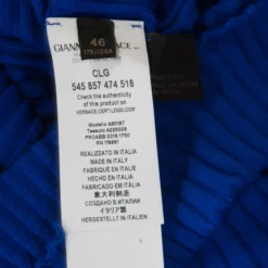 Versace Cobalt Blue Ribbed Wool Knit Medusa Fitted Midi Dress L For Women -Versace Official Website luxury women versace used clothes p176777 005