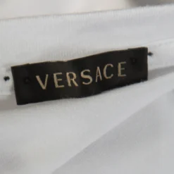 Versace White Crystal Embellished Medusa Icon Short Sleeve T-Shirt S For Women -Versace Official Website luxury women versace used clothes p176829 003