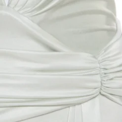 Versace Mint Green Draped Medusa Clasp Detail Halter Dress S For Women -Versace Official Website luxury women versace used clothes p182686 006