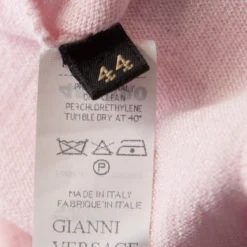 Versace Pink V-Neck Sweater M For Women -Versace Official Website luxury women versace used clothes p184837 001
