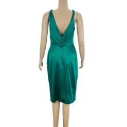 Versace Signature Silk Dress M For Women -Versace Official Website luxury women versace used clothes p18780 003