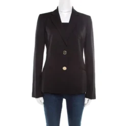 Versace Black Wool Tailored Blazer M For Women