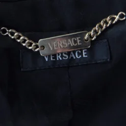Versace Black Wool Tailored Blazer M For Women -Versace Official Website luxury women versace used clothes p193900 005