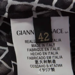 Versace Black And Blue Abstract Medusa Print Silk Blouse M For Women -Versace Official Website luxury women versace used clothes p195630 003