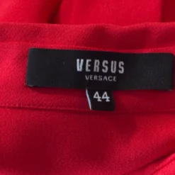Versus Versace Red Crepe Medusa Button Detail Long Sleeve Blouse M For Women -Versace Official Website luxury women versace used clothes p195691 002