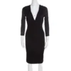 Versace Black Ruched Bodice Long Sleeve Fitted Cocktail Dress S For Women