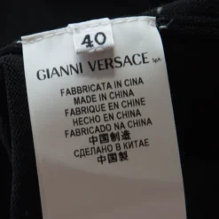 Versace Collection Black Contrast Trim Knit Logo Buckle Detail Bodycon Dress S For Women -Versace Official Website luxury women versace used clothes p197291 004