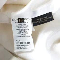 Versace White Cotton Linen Embossed Zip Front Jacket M For Women -Versace Official Website luxury women versace used clothes p197854 002