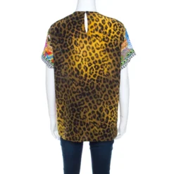 Versace Multicolor Medusa And Leopard Print Silk Boxy Fit Blouse S For Women -Versace Official Website luxury women versace used clothes p198779 005