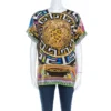 Versace Multicolor Medusa And Leopard Print Silk Boxy Fit Blouse S For Women
