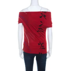 Versace Multicolor Floral Print Stretch Knit Off Shoulder Top M For Women -Versace Official Website luxury women versace used clothes p206595 001