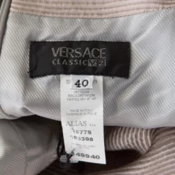 Versace Classic V2 Metallic Ribbed Rhinestone Strap Detail Cocktail Dress S For Women -Versace Official Website luxury women versace used clothes p212359 007