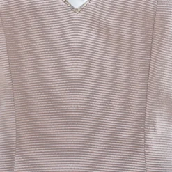 Versace Classic V2 Metallic Ribbed Rhinestone Strap Detail Cocktail Dress S For Women -Versace Official Website luxury women versace used clothes p212359 011