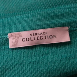 Versace Collection Green Graphic Knit Long Cardigan Set M/L For Women -Versace Official Website luxury women versace used clothes p213000 003